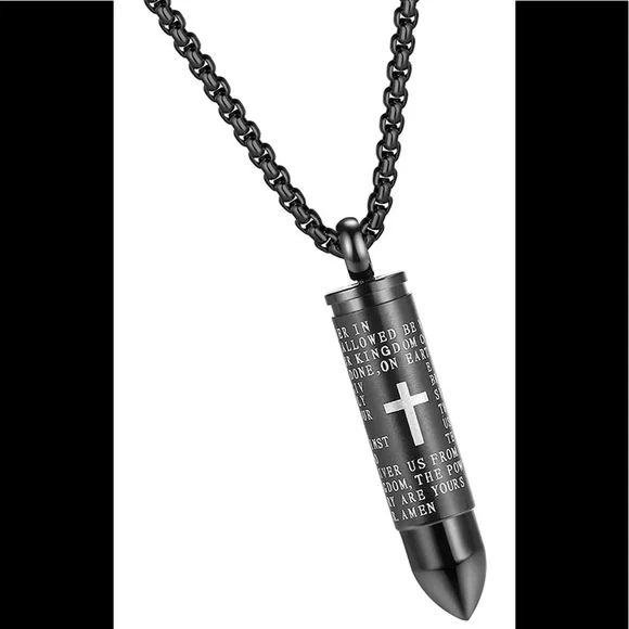 Stainless Steel Bullet Pendant Urn/Cremation Necklace (BRAND NEW) NWT - Picture 1 of 5